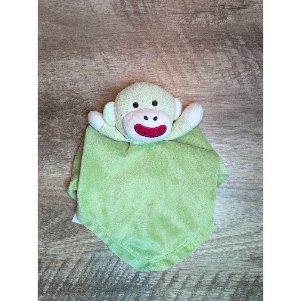 Magic Years Snuggle Buddy Green Sock Monkey Security Blanket